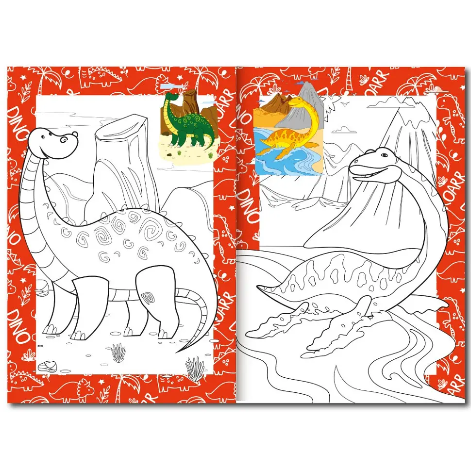 Книжка раскраска "Динозавры" Апельсин РМ-48-31 с цветными подсказками - фото 2