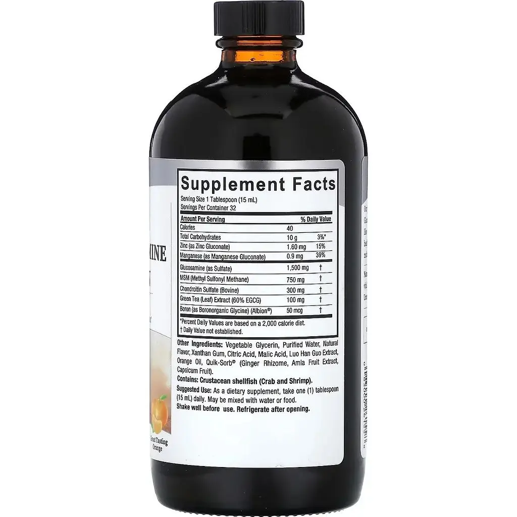 Глюкозамін-хондроїтин Nature's Answer Liquid Glucosamine Chondroitin апельсиновий смак 480 мл - фото 2