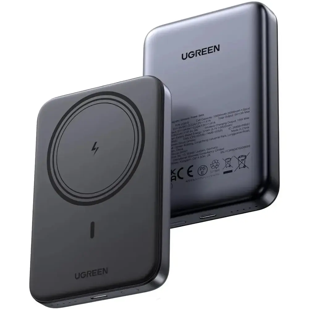 УМБ Ugreen Magnetic Wireless 10000 mAh 20W USB-C In/Out (PB561) Black - фото 2