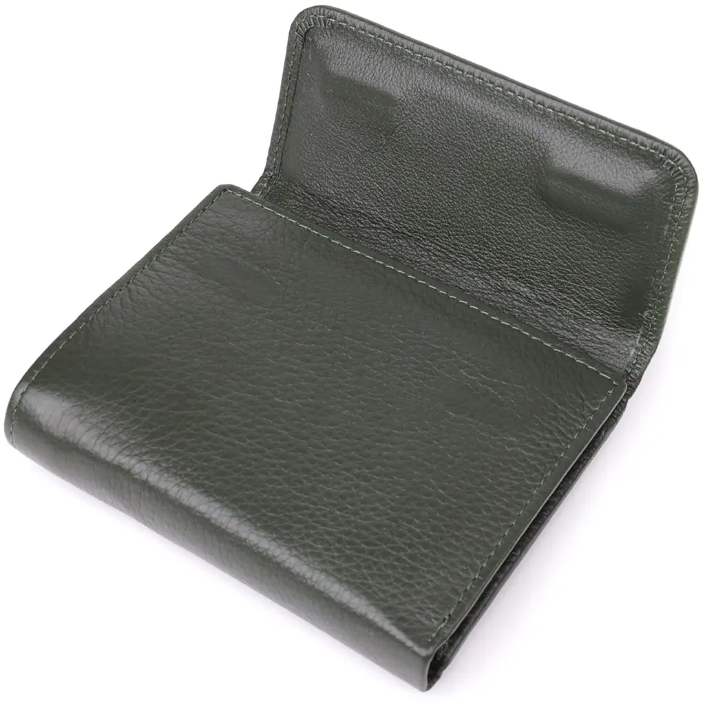 Жіночий гаманець середнього розміру із натуральної шкіри ST Leather 23074 зелений - фото 5