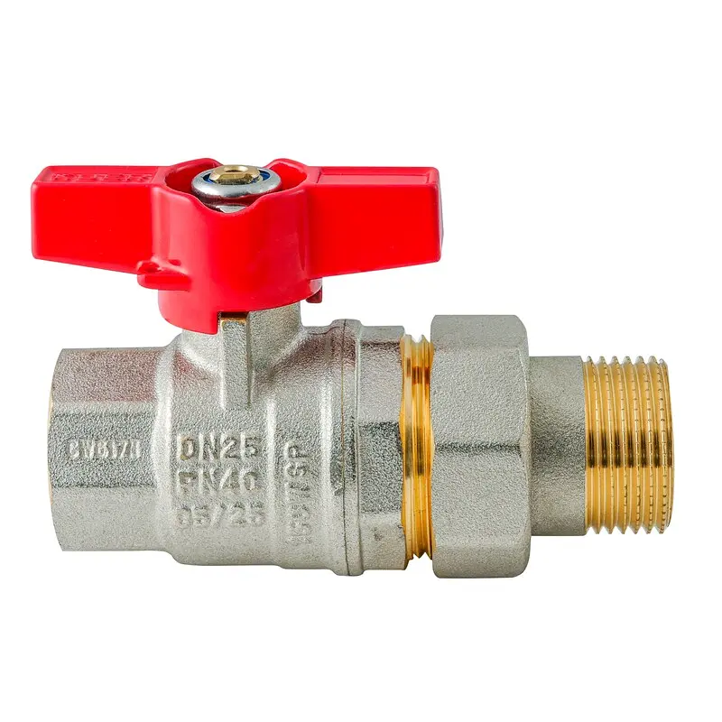 Кран з американкою Koer Extreme KE.227-25 - 1" ручка "метелик" червона KR5767 - фото 3