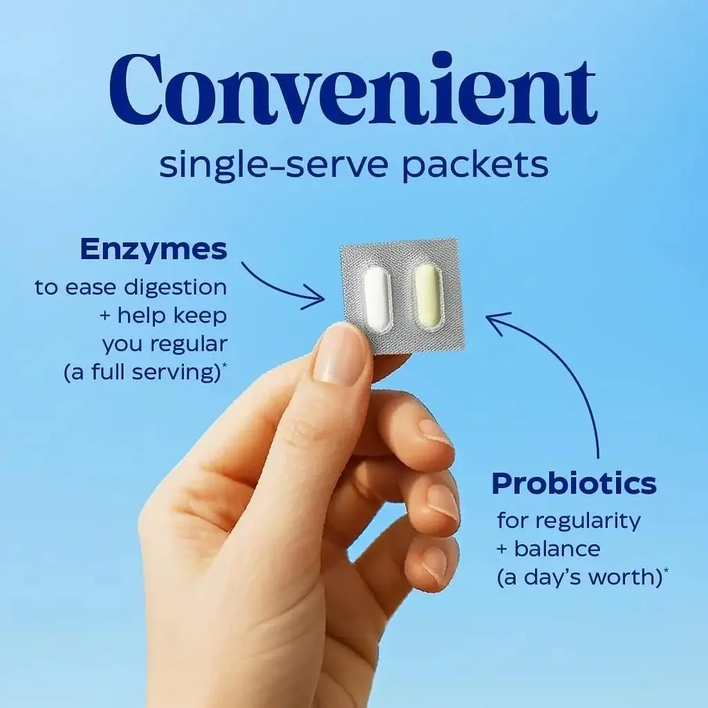 Пробіотики з ферментами для роботи кишківника Enzymedica Probiotics and Enzymes for Regularity 30 вегетаріанських капсул - фото 3