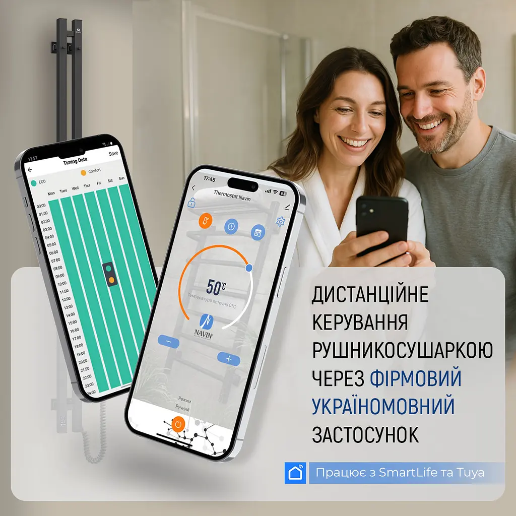 Электрический полотенцесушитель Navin Avalon 480x1200 Sensor с Wi-Fi правая, белая 12-112033-4880, Белый, Правое, Электронный - фото 7