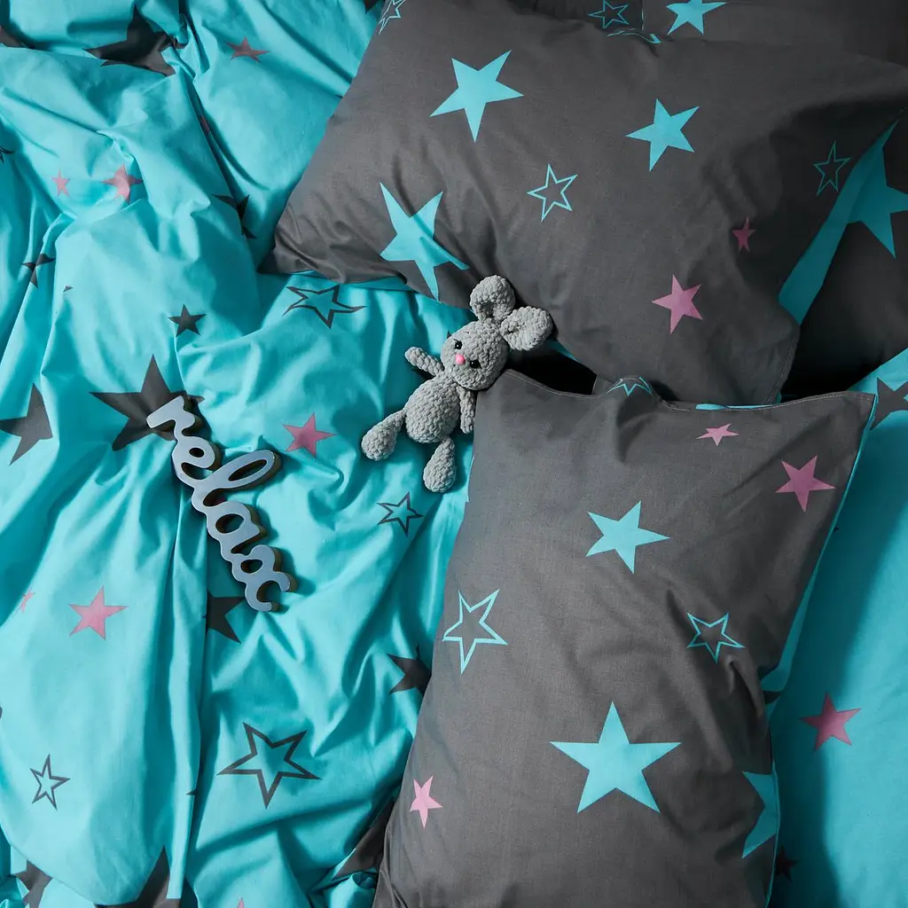 Комплект постільної білизни Moon&Star Бязь Gold Люкс Starry Skies King Size 220x240 наволочки 4х50х70 - фото 2