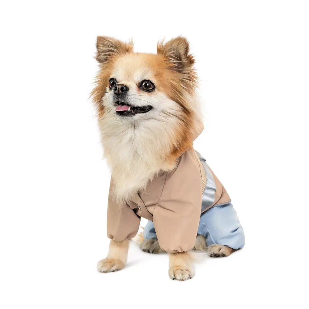 Дощовик Pet Fashion Tina для дівчаток розмір S2 бежевий/блакитний - фото 3