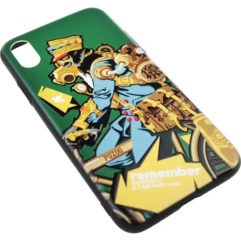 Чохол-накладка PUZOO TPU with UV Printing Punk Phone iPhone X Dark Green - фото 3