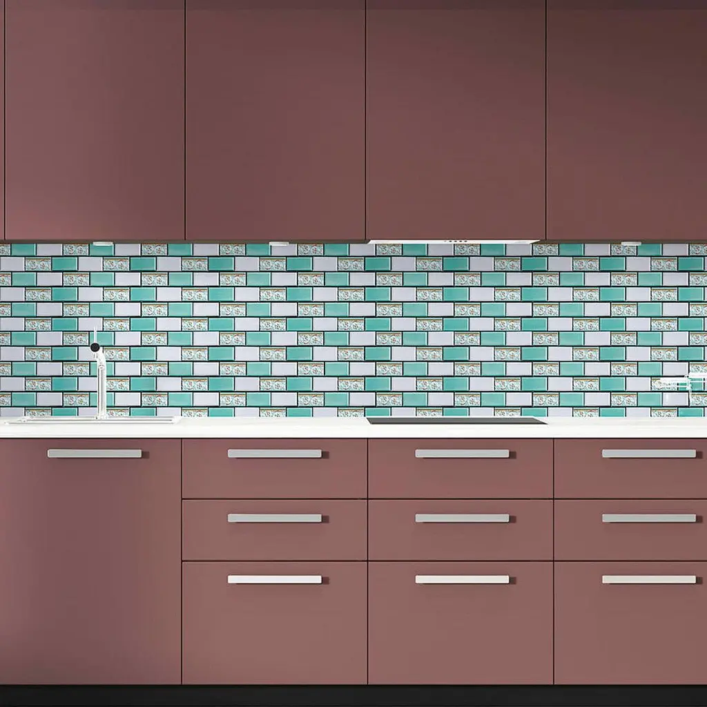 Декоративна плитка Sticker Wall ПВХ на самоклейці 300х300х5мм М'ятна СПП-505 SW-00001139 - фото 5