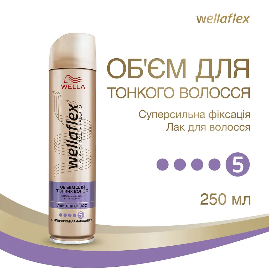 Лак для волосся Wellaflex Об'єм Суперсильна фіксація, для тонкого волосся, 250 мл - фото 2