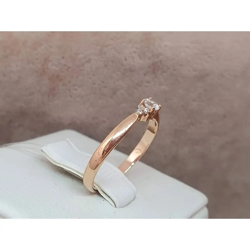 Золоте кільце Qvaliz з фіанітами. К01005КР 17 - фото 3