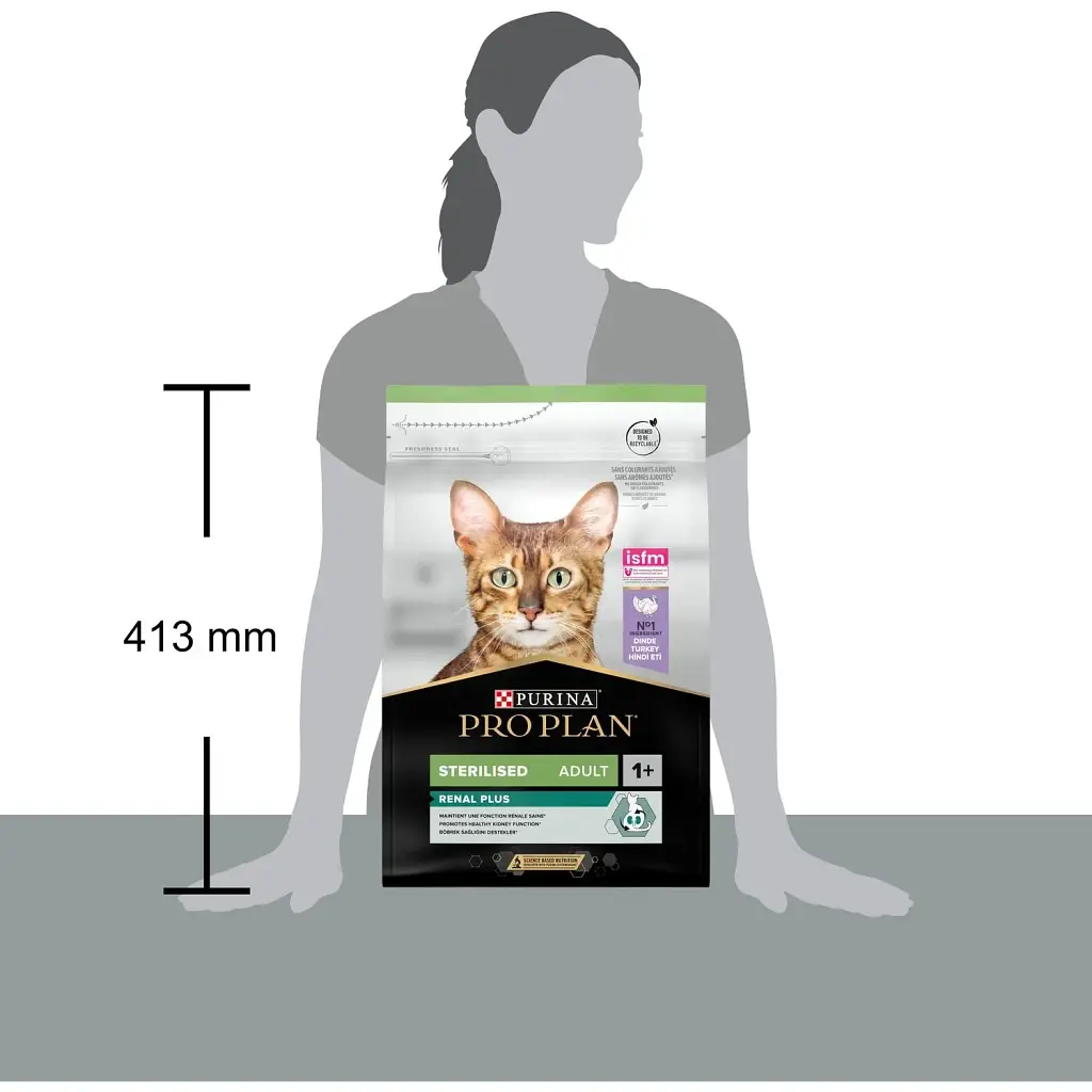 Сухой корм для стерилизованных кошек Purina Pro Plan Sterilised Adult 1+ Renal Plus с индейкой 3 кг (12369078) - фото 4