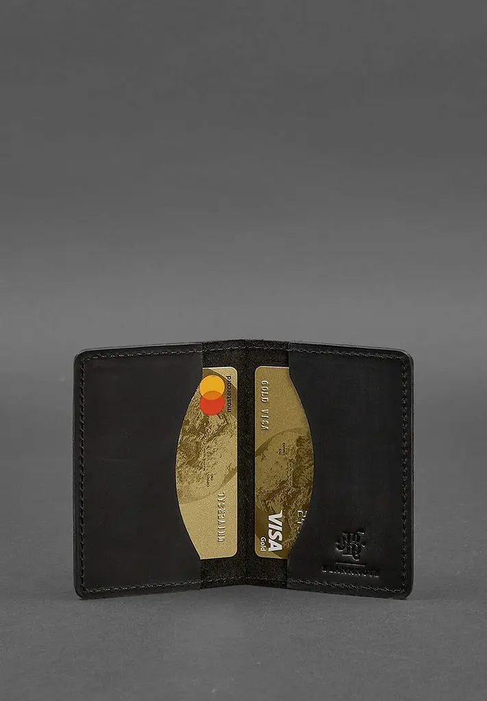 Чоловічий шкіряний кард-кейс (візитниця) 6.0 Карбон чорний - фото 3