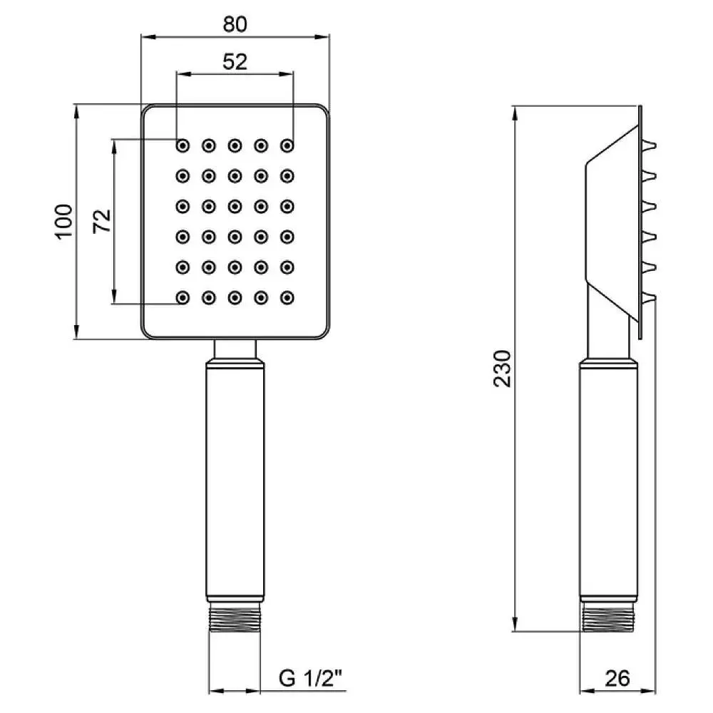 Ручний душ нержавіюча сталь Wezer WKY-17, Нержавіюча сталь - фото 3