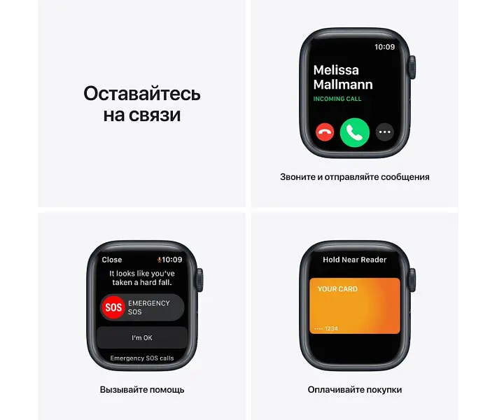 Смарт-годинник Apple Watch Series 7 GPS 45mm Midnight Aluminum Case with Midnight Sport Band (MKN53) Б/В [172524] - фото 7