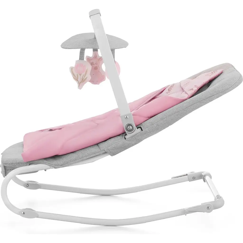Шезлонг-качалка Kinderkraft Felio 2 Peony Rose серый с розовым KBFELI20PNK0000 (00-00305172) - фото 2