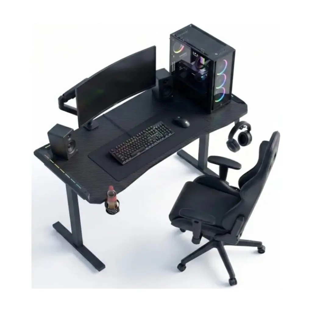 Комп'ютерний стіл GT Racer T-1452 Black (T-1452 (140x60x73) Black) - фото 8