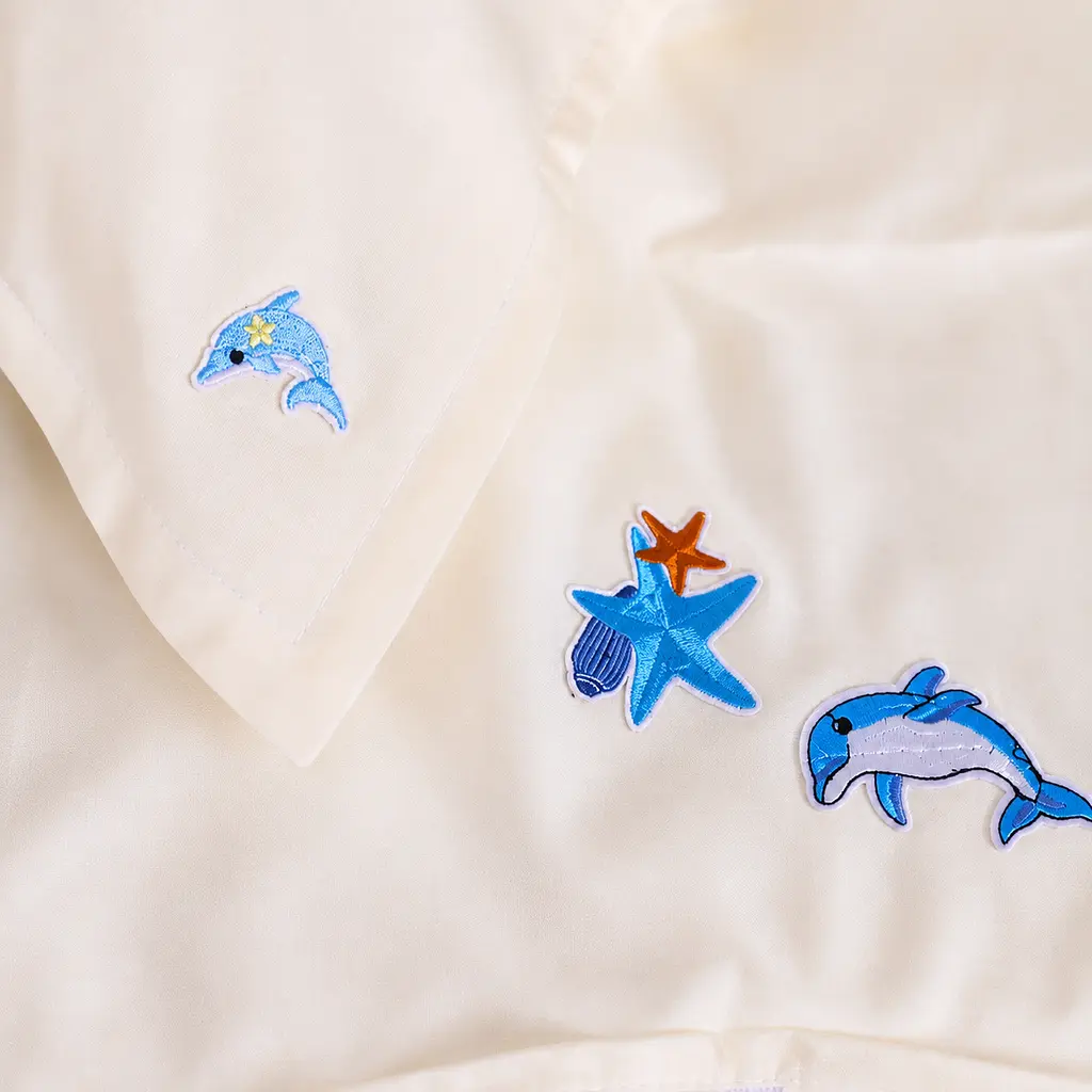 Дитяча постільна білизна MIRSON BABY Poplin Edition Ocean Milky White 110х160см (2200013086253) - фото 4