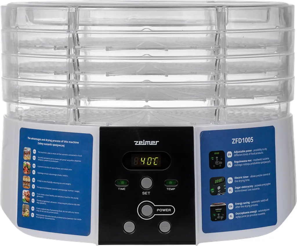 Сушарка для овочів та фруктів Zelmer ZFD1005 [90873] - фото 2