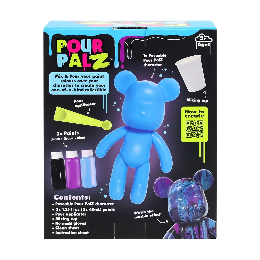 Pour Palz Набір для творчості Флюїд Арт - Ведмедик "Магія неону" S4 Neon ToyMonster Art.GS-G25023 - фото 7