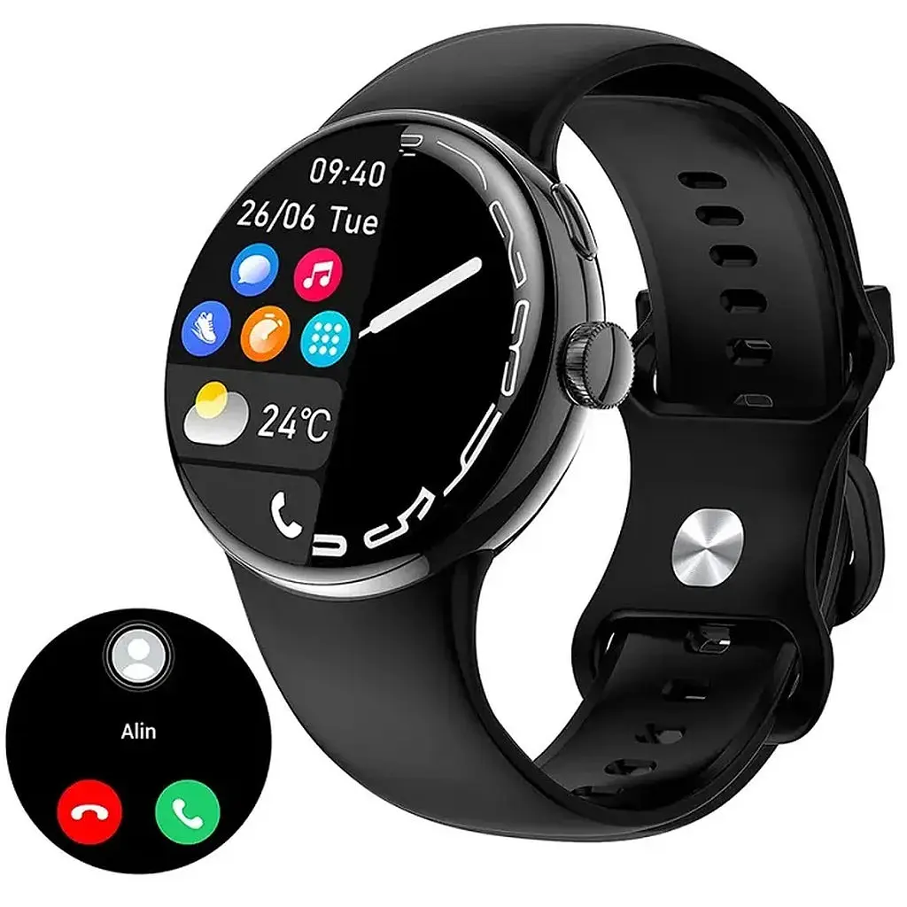 Розумний годинник Linwear LA24 з AMOLED дисплеєм (Чорний) - фото 4