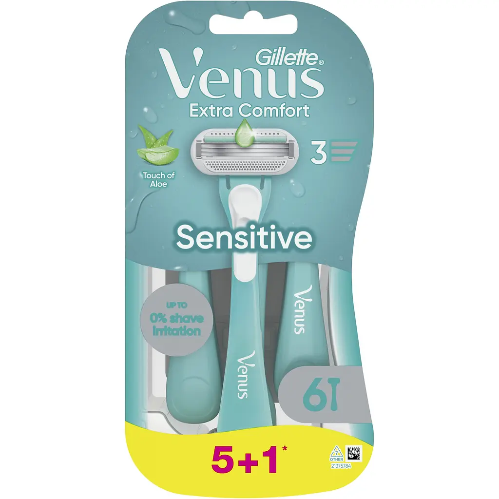 Одноразові станки для гоління (бритви) жіночі Venus Sensitive Extra Comfort 6 шт. - фото 2