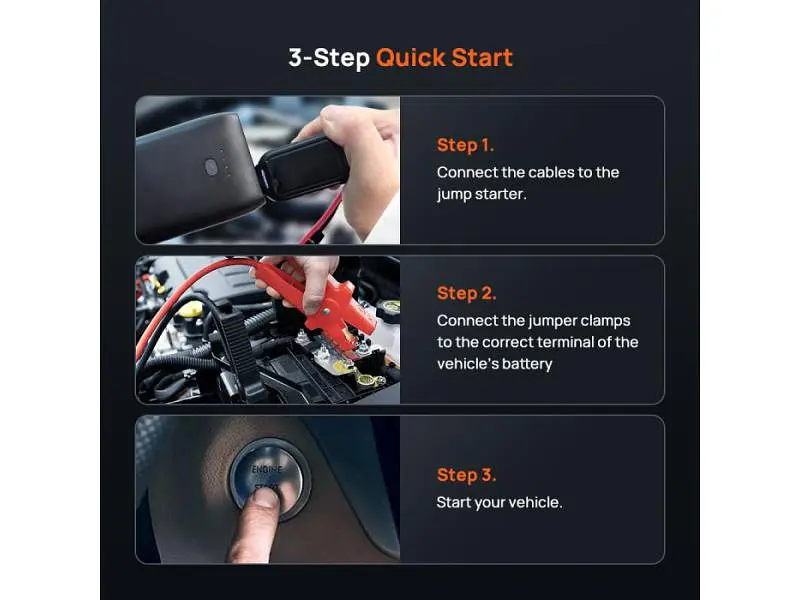 Автономний пусковий пристрій (бустер) 70Mai Jump Starter PS07 10400mAh - фото 5