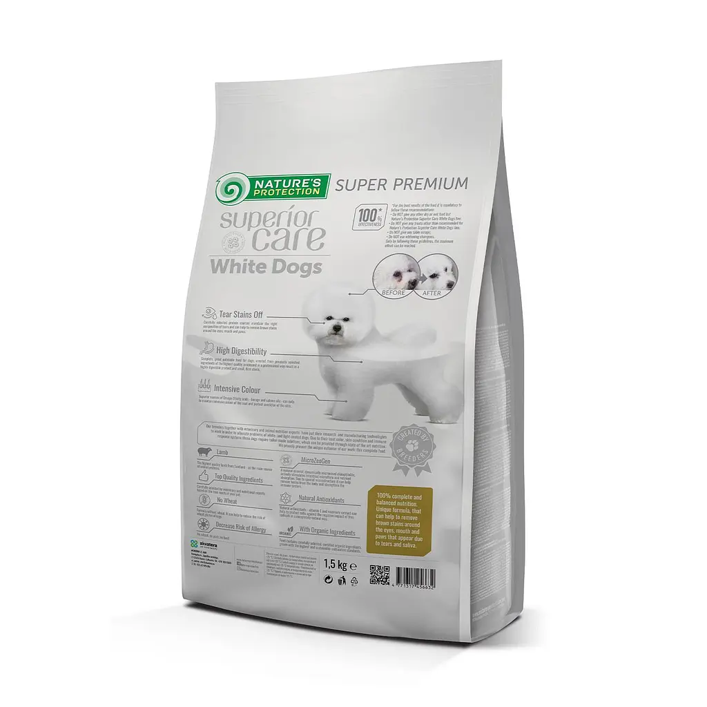 Сухий корм для собак малих порід з білим забарвленням шерсті Nature's Protection SC White Dogs Adult Small and Mini, 1.5кг - фото 2