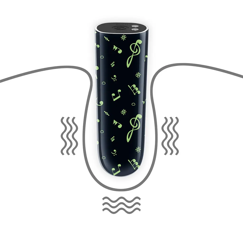 Вібратор для клітора Lovetoy Music Massager Glow In The Dark 8.5 см чорний - фото 6