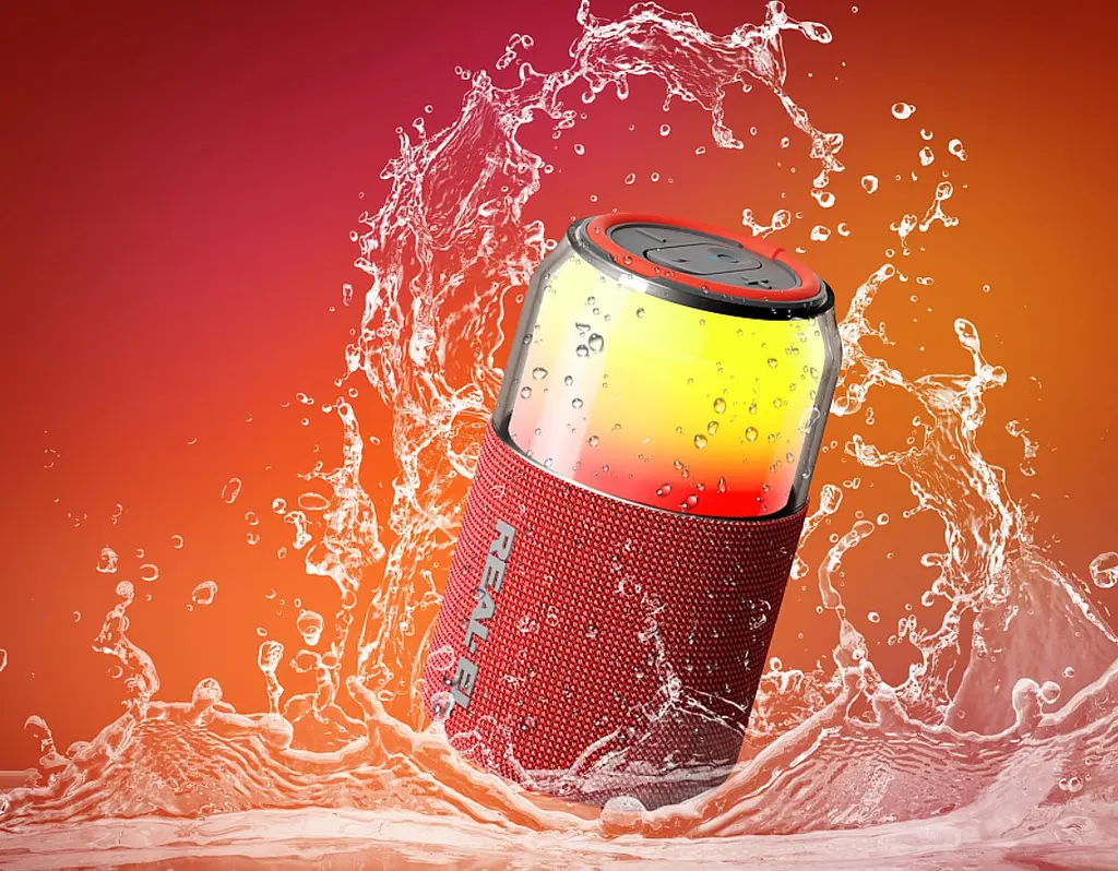 Портативная колонка REAL-EL RX705 5W Bluetooth TWS, RGB, RED - фото 5