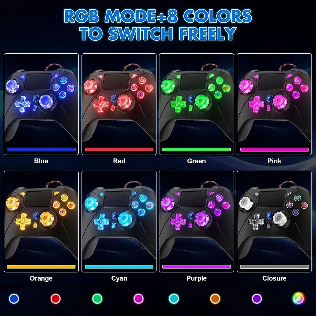 Джойстик PS5 для Playstation 5/PS4/PC з подвійною вібрацією 6-осьовою - фото 3