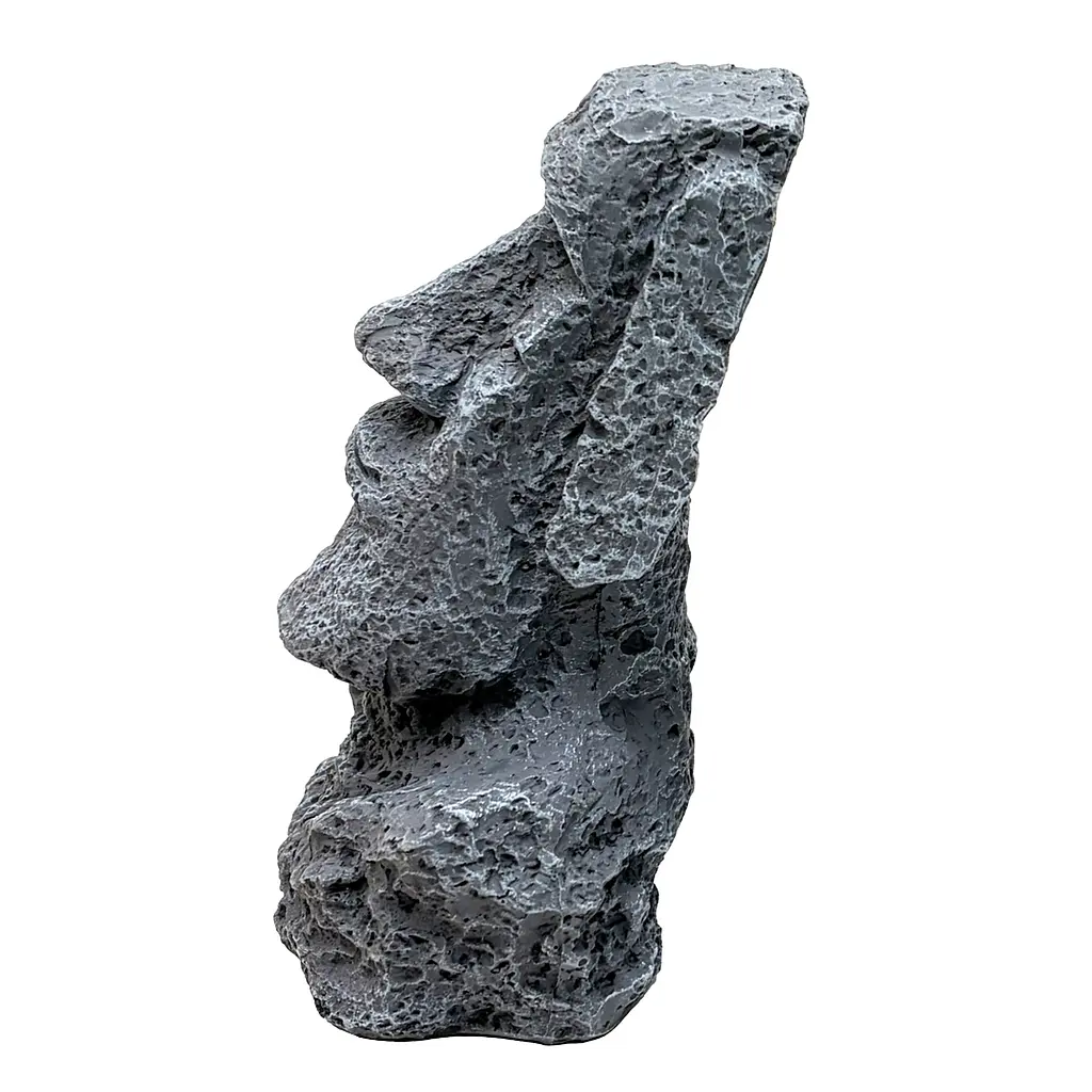 Декорація Hobby Moai Ora 1 12,5×11,5×17,5 см - статуя Моаї з укриттям для акваріума і тераріуму (41716) - фото 5