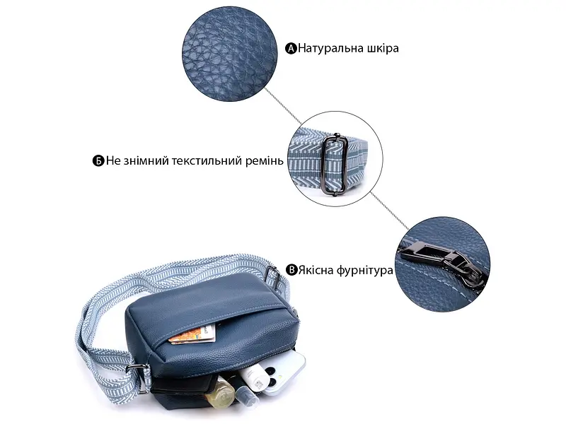 Жіноча шкіряна сумка Vintage 20,5х14х8,5 см sum0026557 - фото 4