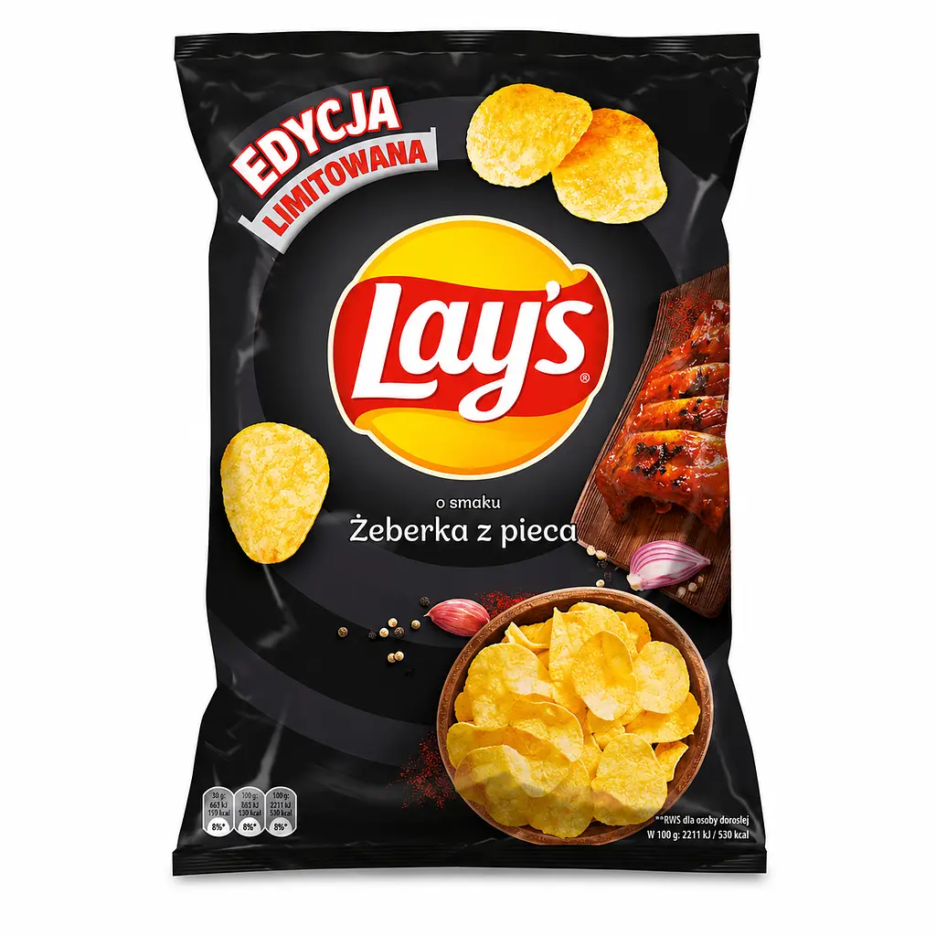 Чіпси Lay’s Edycja Limitowana Zeberka z Pieca зі смаком запечених реберець 285 г