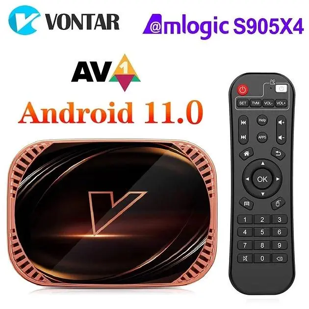 Смарт ТВ 8K HDR приставка Android SmartTV Box Vontar X4 4/64Gb Amlogic S905X4 Android 11.0, медіа плеєр, YouTube та фільми без реклами, налаштування Android TV у подарунок - фото 2