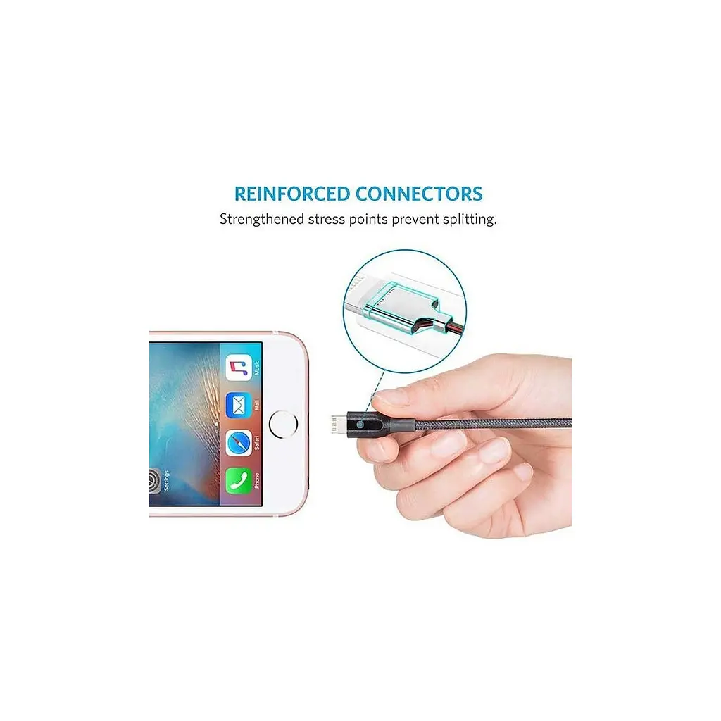 Дата кабель USB 2.0 AM to Lightning 1.8m Powerline Select+ Black Anker (A8013H11) - фото 4