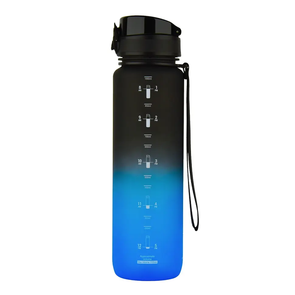 Бутылка для воды UZSPACE 3038(Black-Blue) 1000 мл, черно-синяя - фото 2