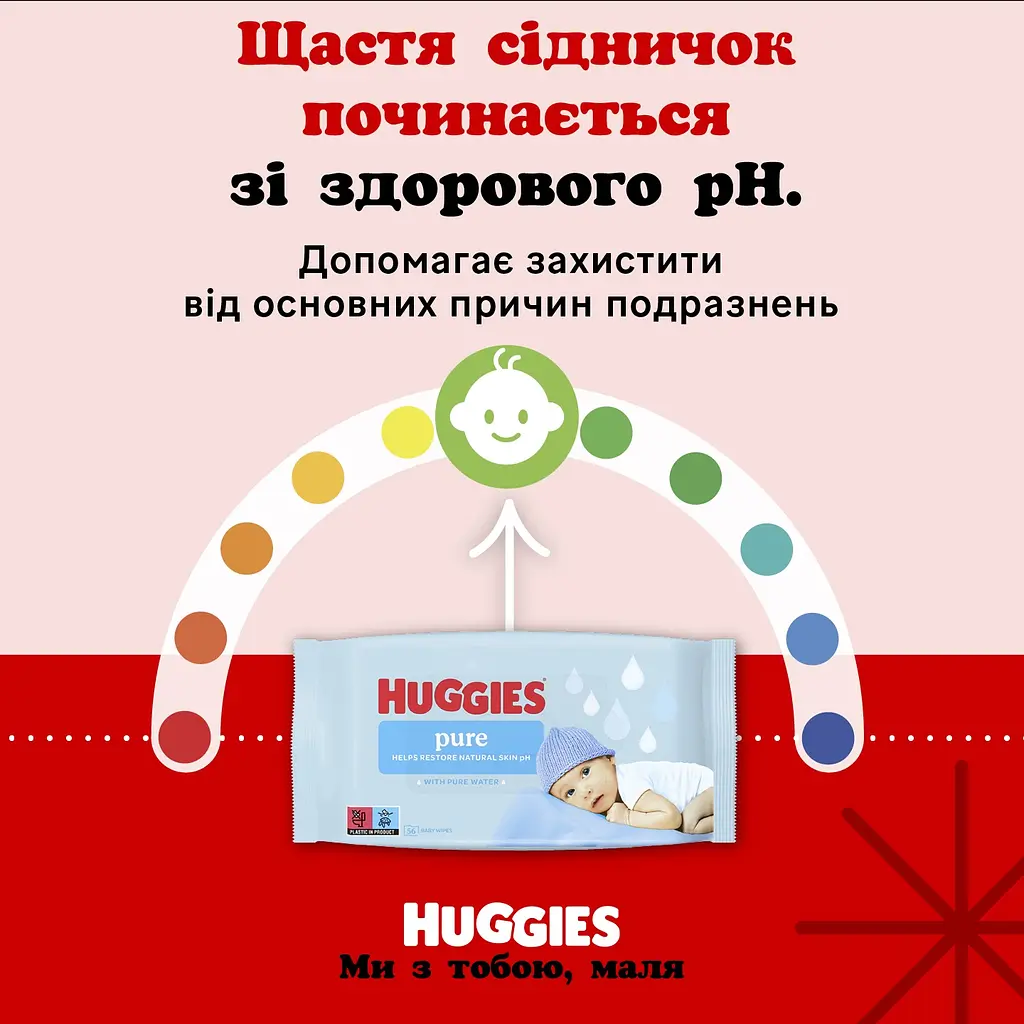 Уцінка. Вологі серветки Huggies Pure 224 шт. (4 x 56 шт.) - фото 11