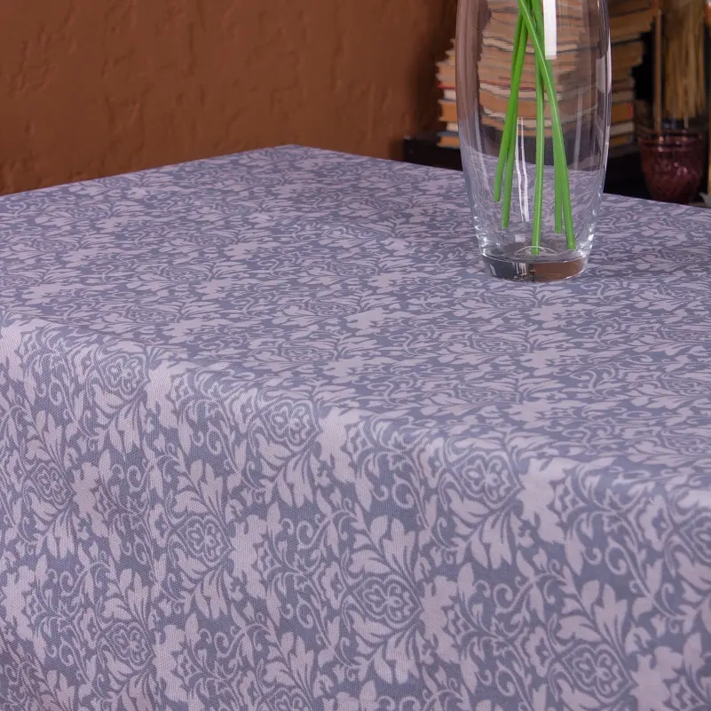 Скатерть MirSon №217 Blue patterns 260x130 см рогожка - фото 3