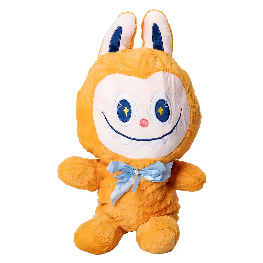 Детская игрушка Labubu с пледом 54 см 3 в 1 подушка-объятия Желтый Colorful Home LAB3Y - фото 3