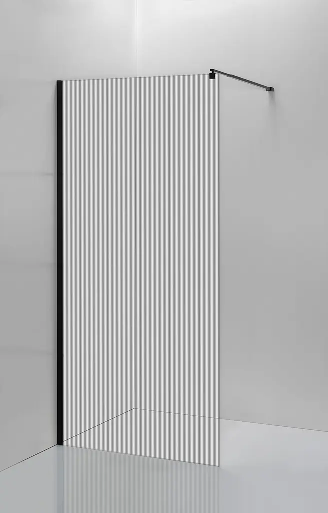 Душова стінка Imprese Walk-In з профілем та тримачем, 100x200 см, скло mávat black matt s09110004MV, інтимато, чорний матовий - фото 3