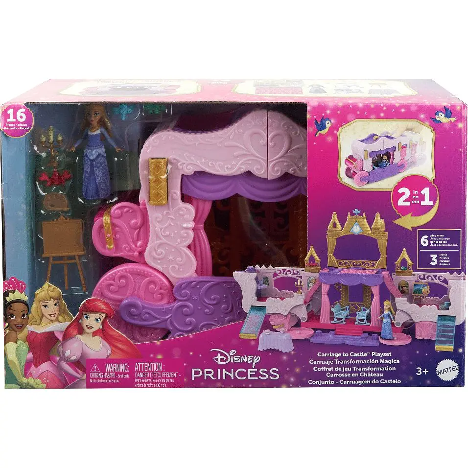 Карета-замок Disney Princess 2 в 1 з мінілялькою Аврора (HWX17) - фото 5
