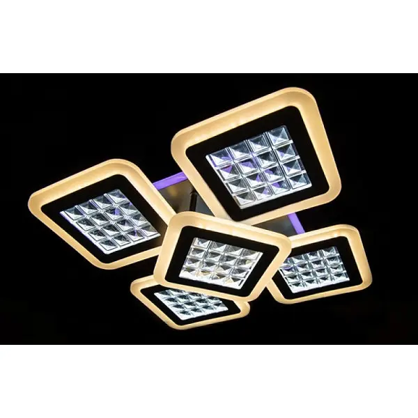 LED люстра світлодіодна стельова з пультом і підсвічуванням Linisoln 2723-4+1S WH,BK - фото 3