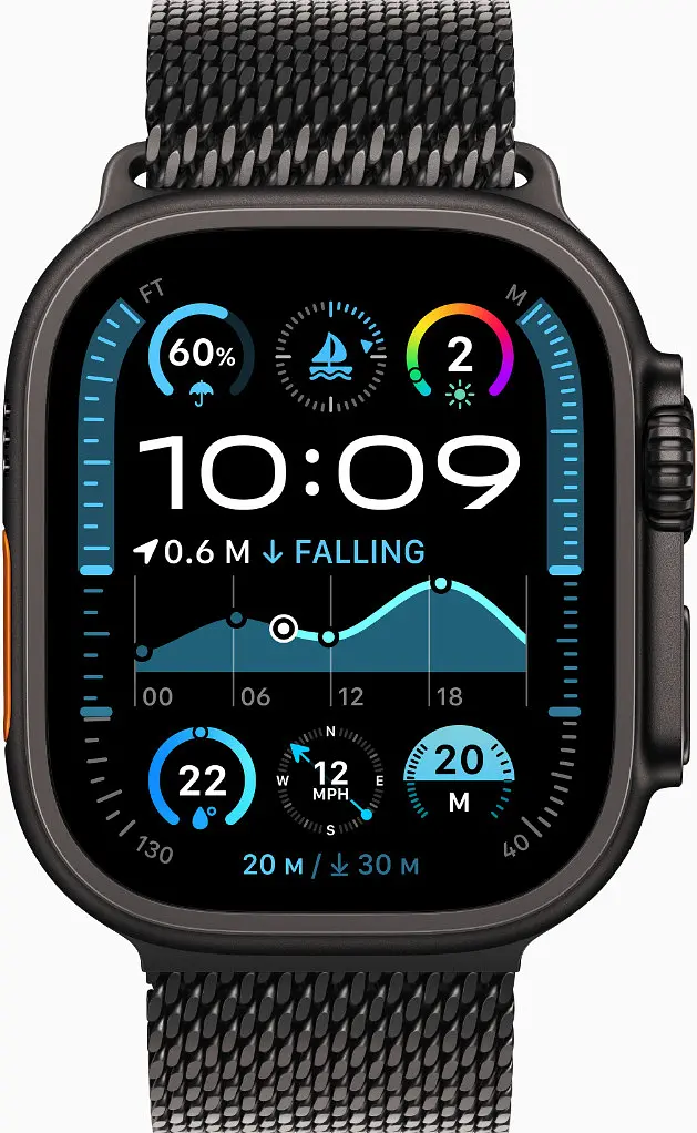 Смарт-годинник Apple Watch Ultra 2 GPS + Cellular 49mm Black Titanium Case w. Black Titanium Milanese Loop - M (MX5U3) - фото 2
