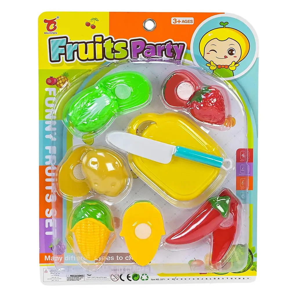 Ігровий набір Fruits Party: кулінарний набір для різання фруктів та овочів з липучками (3371B)