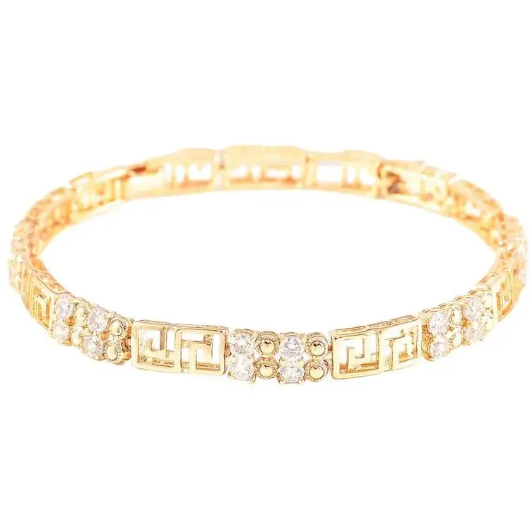 Браслет XUPING Позолота 18K «Різьблений візерунок з цирконієм» довжина 19см х 6мм (253309)