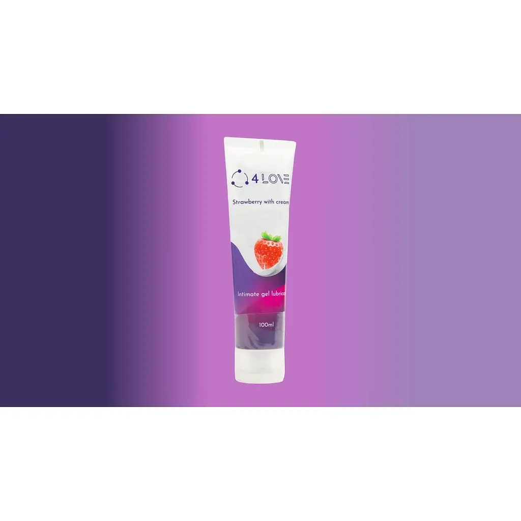 Інтимний гель-змазка 4Love Strawberry with cream на водній основі 100 мл  - фото 5