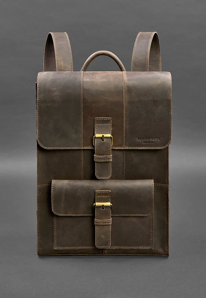 Шкіряний рюкзак Brit темно-коричневий Crazy Horse - фото 2