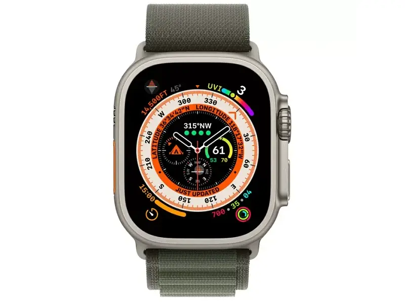 Смарт-годинник Apple Watch Ultra GPS + Cellular 49mm Titanium Case with Green Alpine Loop - Small (MNHC3/MNHJ3) - фото 2