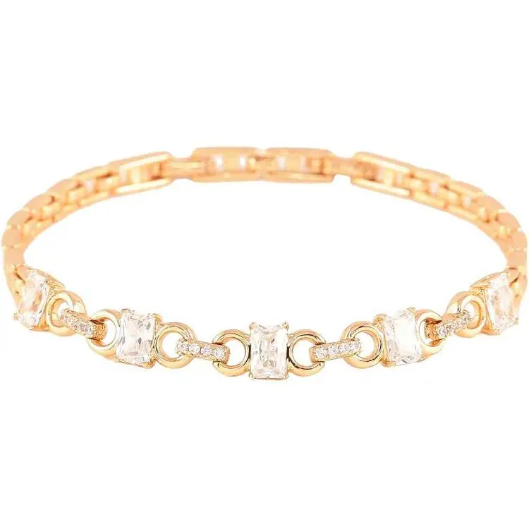 Браслет XUPING Позолота 18K "Візерунок з фіанітами» розмір з замком 17,19см х 4мм (259121)