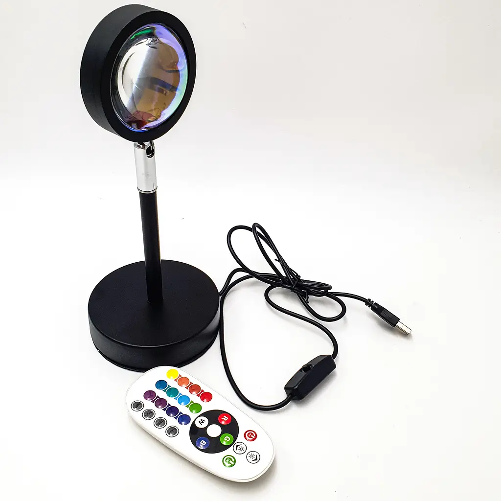 Проекційний світильник лампа для заходу сонця світанку RGB з пультом USB LED Lamp UKC Sunset Lamp F-20 - фото 16