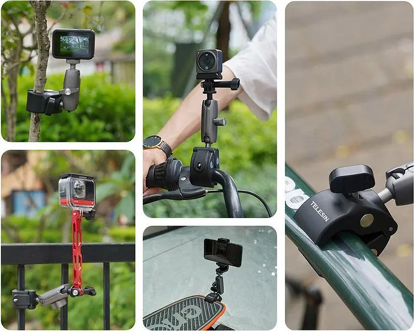 Затискач Telesin Aluminum Alloy Universal Handlebar Mount (GP-HBM-001) [83956] - фото 4